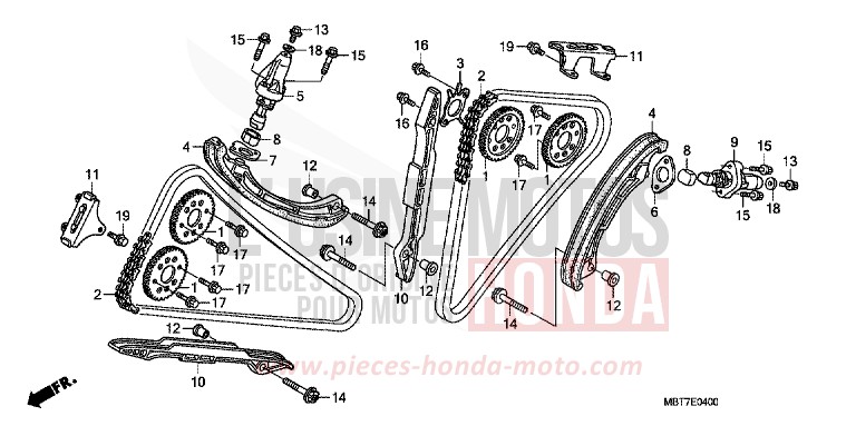 CHAINE A CAMES/TENDEUR de Varadero ABS ECLIPSE ORANGE METALLIC (YR290) de 2008
